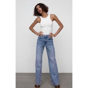 ZARA Tik Tok High Rise Wide Leg Full Length Jeans